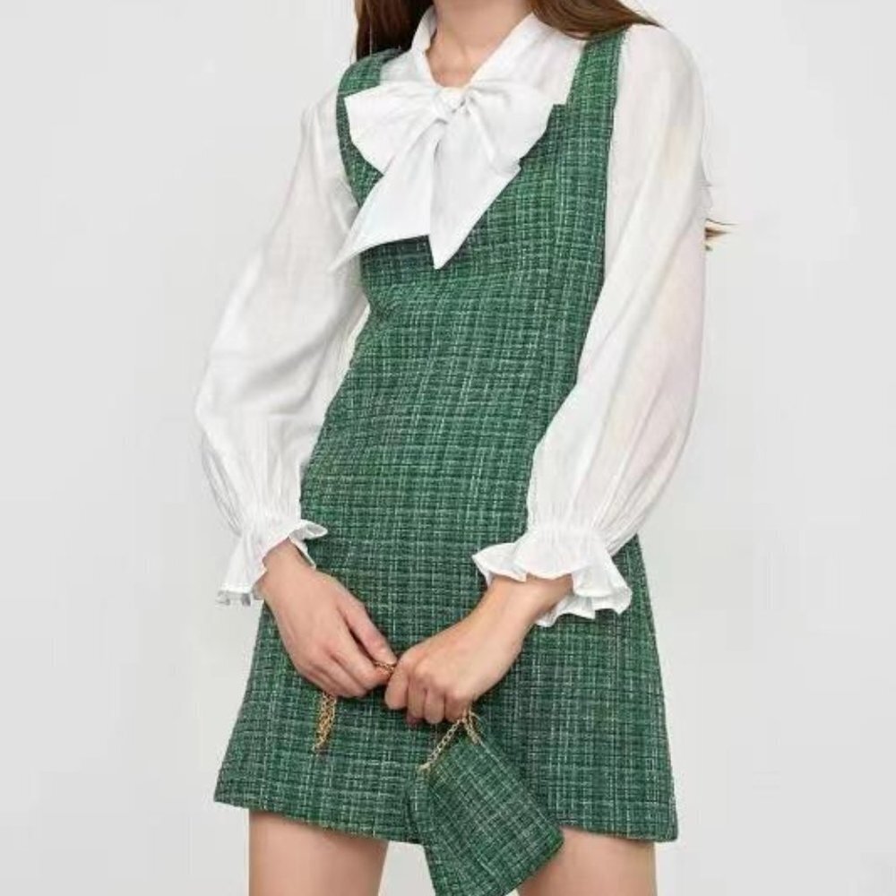 J.Ing Aleksandra Spring Green Mini Dress Perfect For Christmas